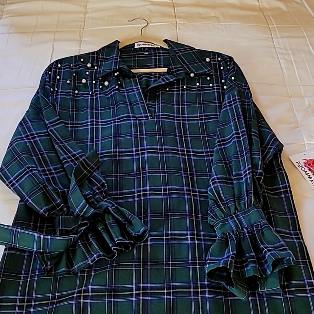Womens Plaid Blouse